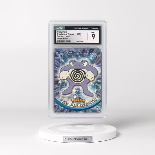 1999 Series 1 (Oval Nintendo Seal) #62 Poliwrath - Third Print (Green Logo) (CGC 9 MINT)