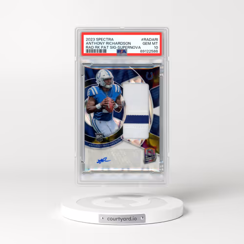 2023 Panini Spectra Radiant Rookie Patch Signatures #RADARI Anthony Richardson - Supernova (PSA 10 GEM MINT)