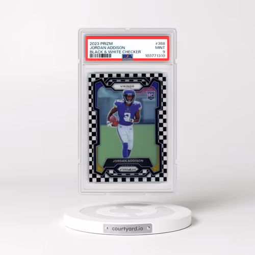 2023 Panini Prizm #368 Jordan Addison - Black & White Checker (PSA 9 MINT)