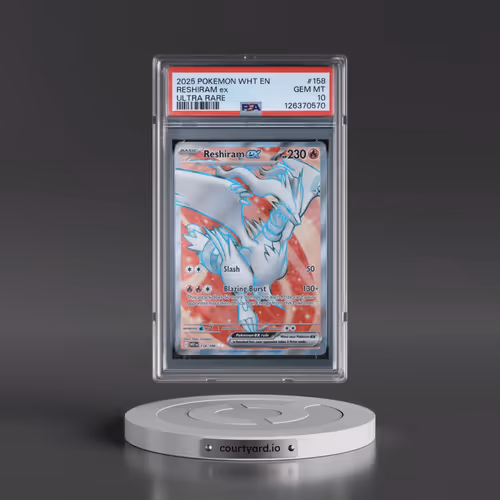 2025 Pokémon Wht EN-White Flare #158 Reshiram EX - Holo Ultra Rare (PSA 10 GEM MINT)