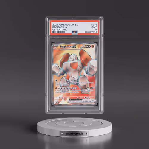 2025 Pokémon Dri EN-Destined Rivals #214 Regirock EX - Holo Ultra Rare (PSA 9 MINT)