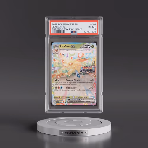 2025 Pokémon Pre EN-Prismatic Evolutions #006 Leafeon EX - Holo Surprise Box Exclusive (PSA 8 NM-MT)