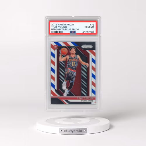 2018 Panini Prizm #78 Trae Young - Red/White/Blue Prizm (PSA 10 GEM MINT)