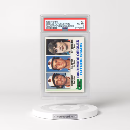 1982 Topps #21 Orioles Future Stars - Bonner/Ripken/Schneider (PSA 8 NM-MT)