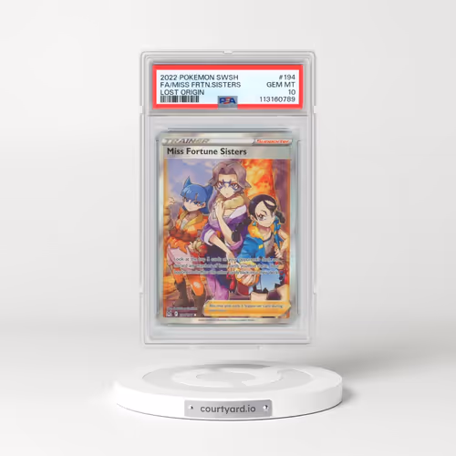 2022 Pokémon Sword & Shield Lost Origin #194 Miss Fortune Sisters - Full Art (PSA 10 GEM MINT)