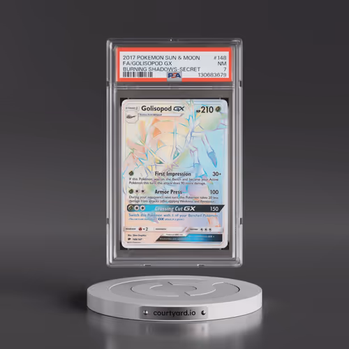 2017 Pokémon Sun & Moon Burning Shadows #148 Golisopod GX - Holo Full Art Secret (PSA 7 NM)