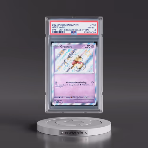 2024 Pokémon Svp EN-SV Black Star Promo #070 Greavard - Paldean Fates Tech Sticker Collection (PSA 8
