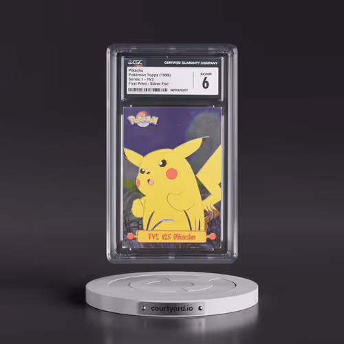 1999 Series 1 (Oval Nintendo Seal) #TV2 Pikachu - First Print (Blue Topps Logo) Silver Foil (Smooth)