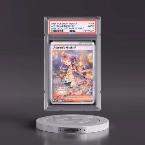 2025 Pokémon Meg EN-Mega Evolution #183 Acerola's Mischief - Special Illustration Rare (PSA 9 MINT)