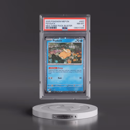 2025 Pokémon Mep EN-Me Black Star Promo #007 Psyduck - Mega Evolution Three Pack Blister (PSA 8 NM-M