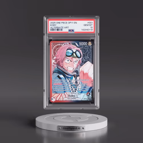 2025 One Piece OP11-A Fist of Divine Speed #001 Koby - Alternate Art (PSA 10 GEM MINT)