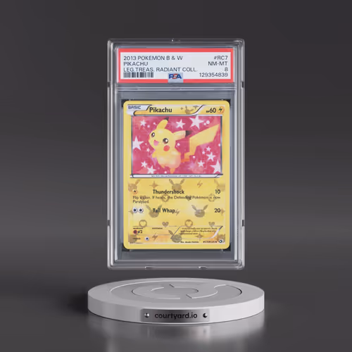 2013 Pokémon Black & White Legendary Treasures Radiant Collection #RC7 Pikachu (PSA 8 NM-MT)