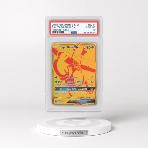 2019 Pokémon Sun & Moon Hidden Fates #SV91 Tapu Bulu GX - Holo Full Art (PSA 10 GEM MINT)