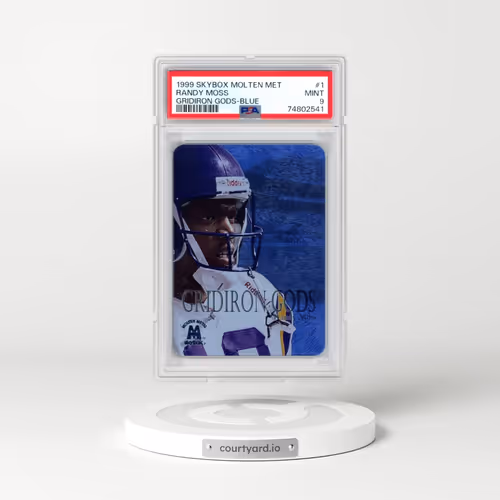 1999 Skybox Molten Metal Gridiron Gods #1 Randy Moss - Gridiron Gods-Blue (PSA 9 MINT)