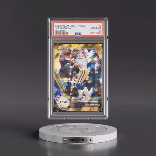 2021 Panini Prizm Draft Picks #3 Joe Burrow - Gold Ice (PSA 10 GEM MINT)