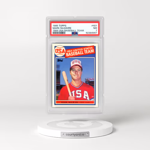 1985 Topps #401 Mark McGwire - 1984 USA Baseball Team (PSA 7 NM)
