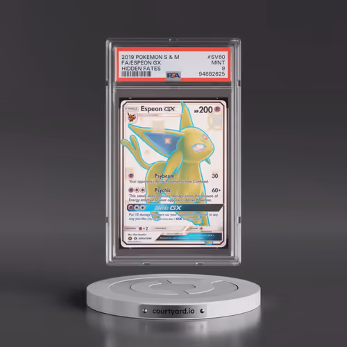 2019 Pokémon Sun & Moon Hidden Fates #SV60 Espeon GX - Holo Full Art (PSA 9 MINT)