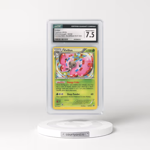 2015 BREAKthrough #15/162 Vivillon - Cosmos Holo Sun & Moon Knock Out Collection (CGC 7.5 NM+)