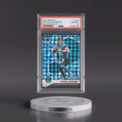 2021 Panini Mosaic #241 Trevor Lawrence - Reactive Blue (PSA 10 GEM MINT)