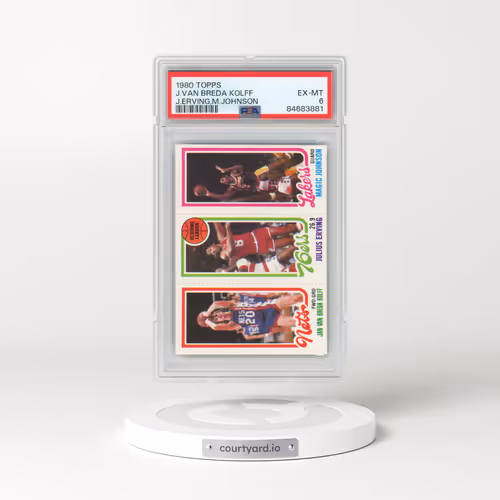 1980 Topps #146 Jan Van Breda Kolff/Julius Erving/Magic Johnson (PSA 6 EX-MT)