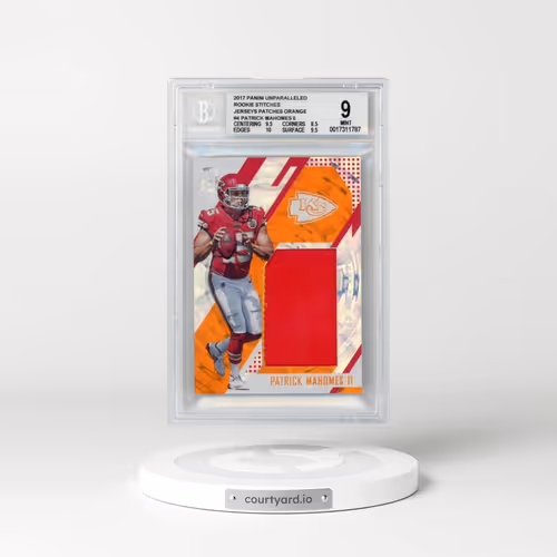 2017 Panini Unparalleled Rookie Stitches Jerseys Patches Orange #4 Patrick Mahomes II (BGS 9 MINT)