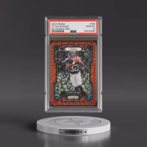 2023 Panini Prizm #396 Tyjae Spears - No Huddle Red (PSA 10 GEM MINT)