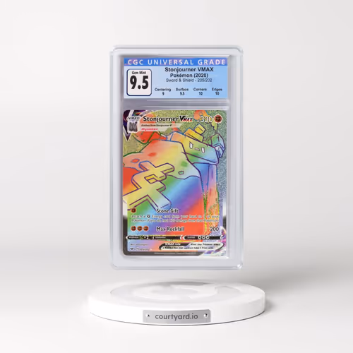 2020 Sword & Shield #205/202 Stonjourner VMAX - Rainbow Rare Holo (CGC 10 GEM MINT)