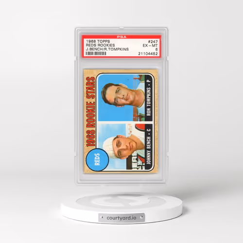 1968 Topps #247 Reds Rookies - Johnny Bench/Ron Tompkins (PSA 6 EX-MT)