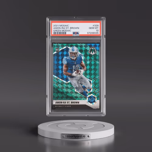 2021 Panini Mosaic #328 Amon-RA St. Brown - Green Mosaic (PSA 10 GEM MINT)