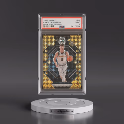 2022 Panini Mosaic #240 Christian Braun - Reactive Yellow (PSA 9 MINT)