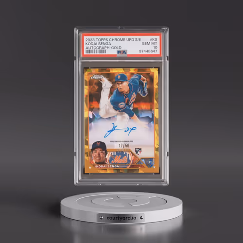 2023 Topps Chrome Update Sapphire Edition Autograph #KS Kodai Senga - Gold (PSA 10 GEM MINT)