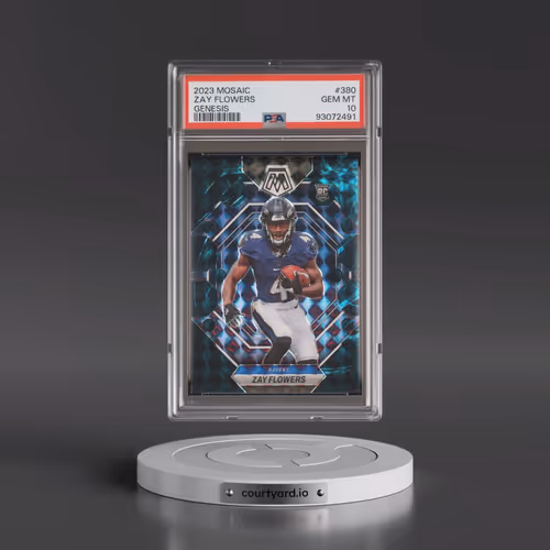 2023 Panini Mosaic #380 Zay Flowers - Genesis (PSA 10 GEM MINT)