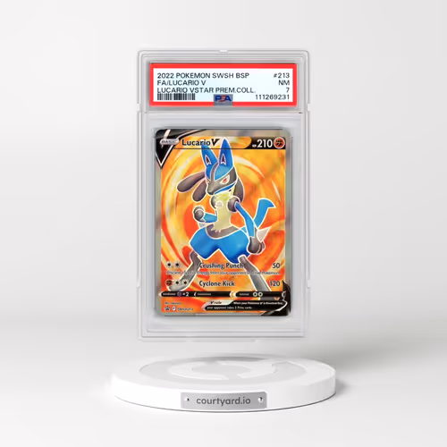 2022 Pokémon Swsh Black Star Promo #213 Lucario V - Holo Full Art Lucario Vstar Premium Collection (PSA 7 NM)