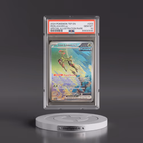 2024 Pokémon Tef EN-Temporal Forces #203 Iron Leaves EX - Holo Special Illustration Rare (PSA 10 GEM