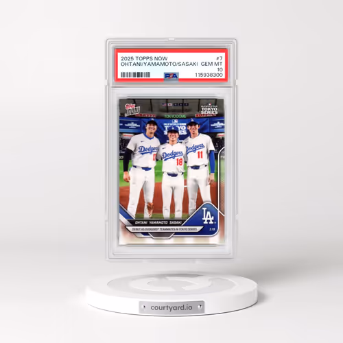 2025 Topps Now #7 Roki Sasaki/Shohei Ohtani/Yoshinobu Yamamoto (PSA 10 GEM MINT)