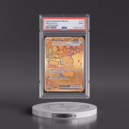 2025 Pokémon Pre EN-Prismatic Evolutions #179 Pikachu EX - Holo Hyper Rare (PSA 9 MINT)