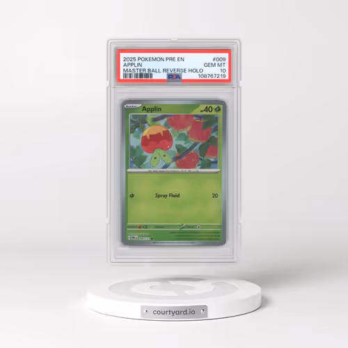 2025 Pokémon Pre EN-Prismatic Evolutions #009 Applin - Reverse Holo Master Ball (PSA 10 GEM MINT)