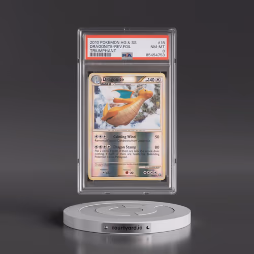 2010 Pokémon Heartgold & Soulsilver Triumphant #18 Dragonite - Reverse Foil (PSA 8 NM-MT)