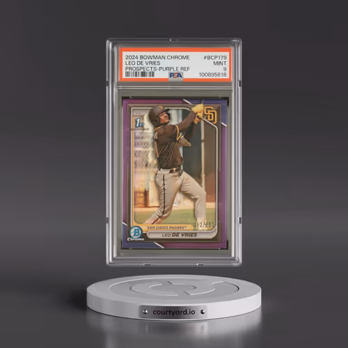 2024 Bowman Chrome Prospects #BCP179 Leo de Vries - Purple Refractor (PSA 9 MINT)