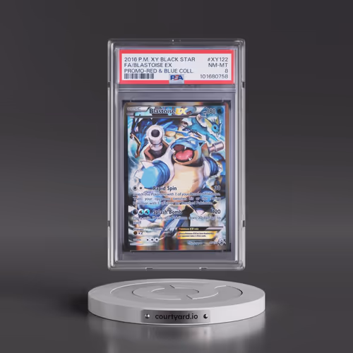 2016 Pokémon XY Black Star Promo #XY122 Blastoise EX - Holo Full Art Red & Blue Collection (PSA 8 NM