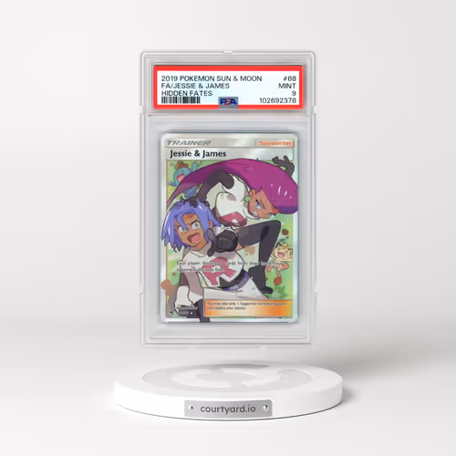 2019 Pokémon Sun & Moon Hidden Fates #68 Jessie & James - Full Art (PSA 9 MINT)