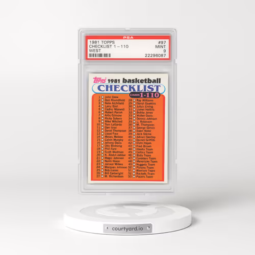 1981 Topps #97 Checklist 1-110 - West (PSA 9 MINT)
