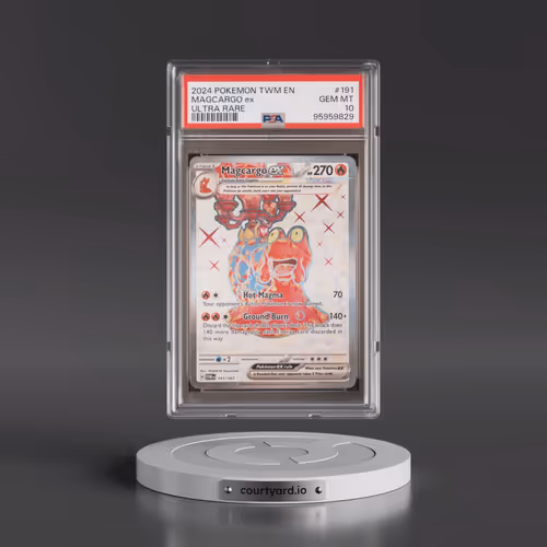 2024 Pokémon Twm EN-Twilight Masquerade #191 Magcargo EX - Holo Ultra Rare (PSA 10 GEM MINT)
