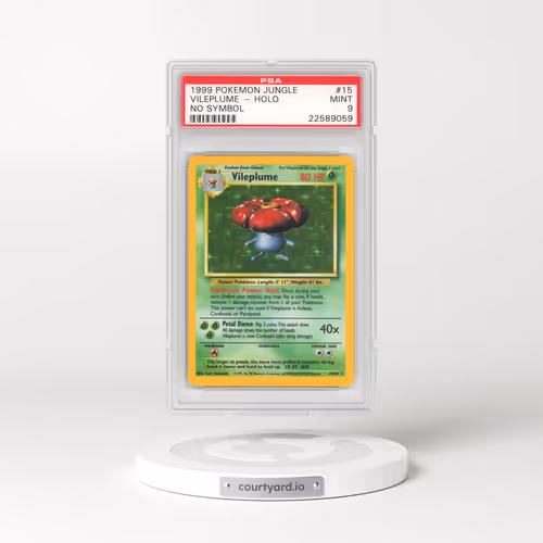 1999 Jungle #15 Vileplume - Holo No Symbol (PSA 9 MINT)