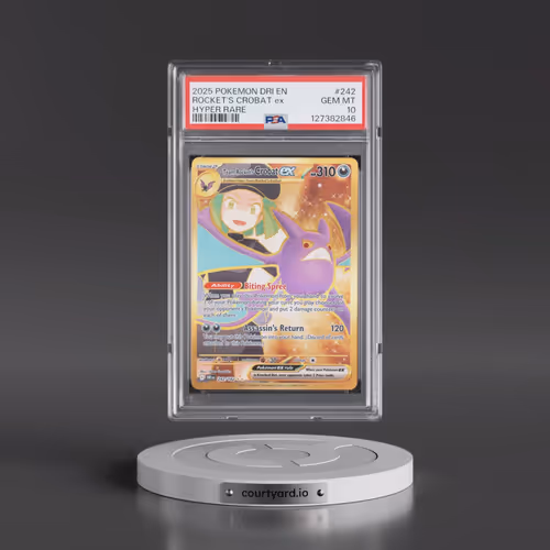 2025 Pokémon Dri EN-Destined Rivals #242 Team Rocket's Crobat EX - Holo Hyper Rare (PSA 10 GEM MINT)