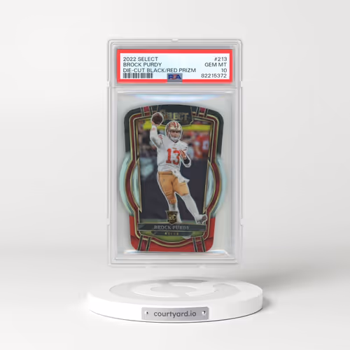 2022 Panini Select #213 Brock Purdy - Die-Cut Black/Red Prizm (PSA 10 GEM MINT)