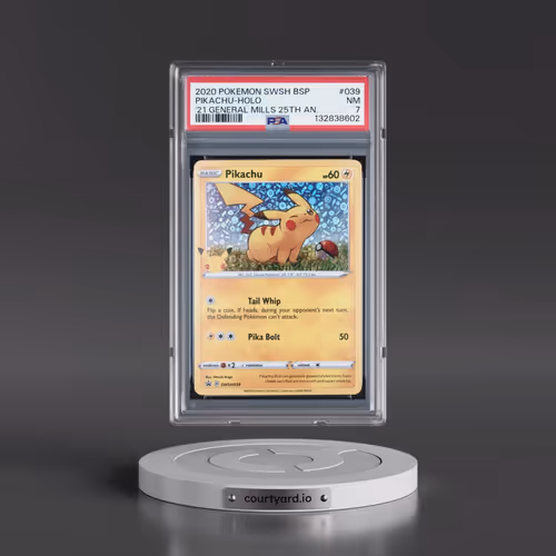 2020 Pokémon Swsh Black Star Promo #039 Pikachu - Holo 2021 General Mills 25th Anniversary (PSA 7 NM