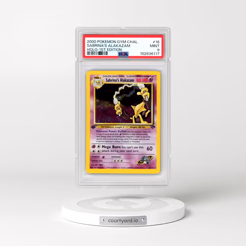 2000 Pokémon Gym Challenge #16 Sabrina's Alakazam - 1st Edition Holo (PSA 9 MINT)