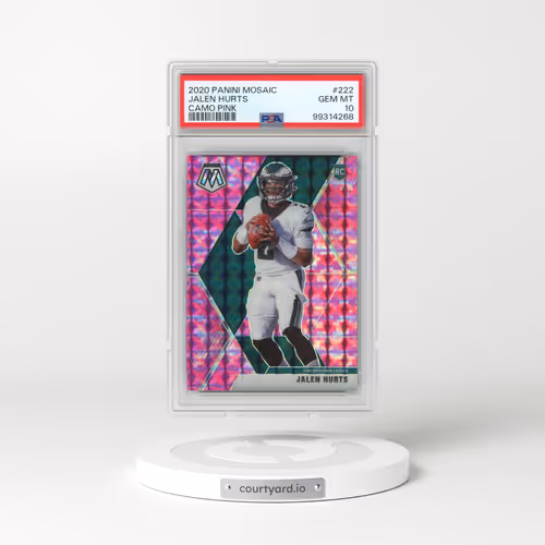 2020 Panini Mosaic #222 Jalen Hurts - Camo Pink (PSA 10 GEM MINT)