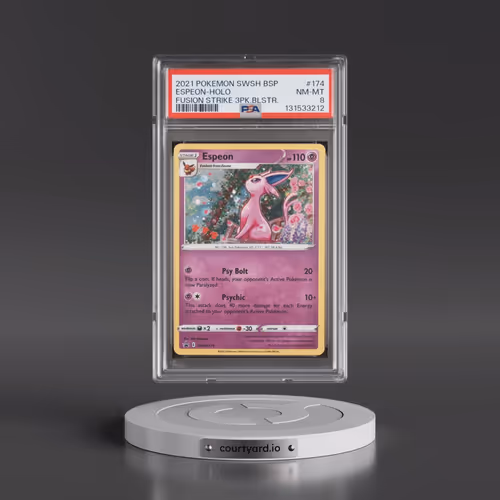 2021 Pokémon Swsh Black Star Promo #174 Espeon - Holo Fusion Strike Three Pack Blisters (PSA 8 NM-MT